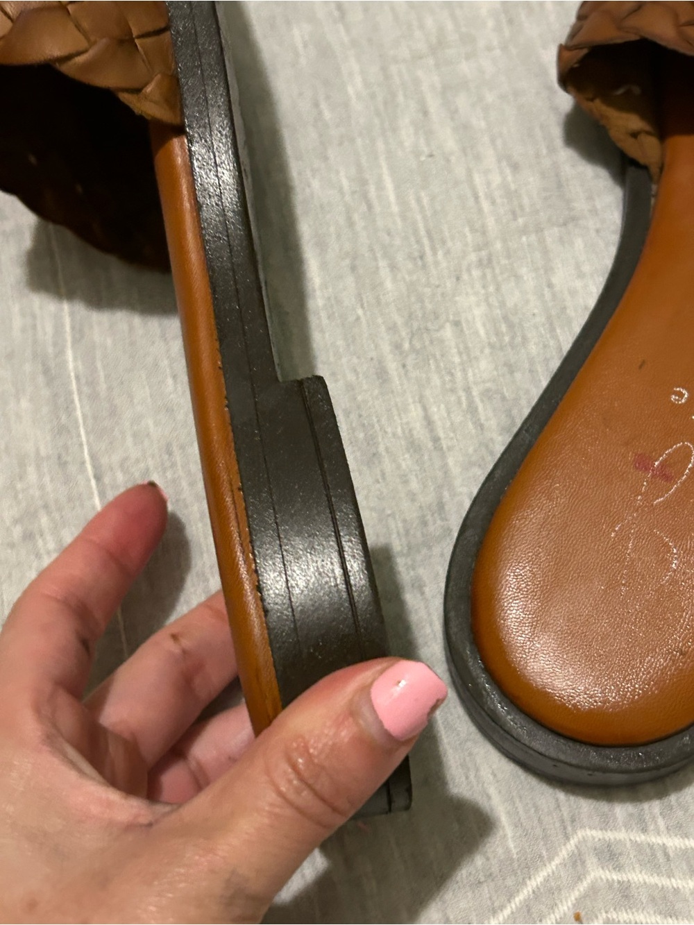 JOIE woven Leather Slide Flat Sandals - Picture 11 of 14